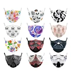 Маски Детские с 3D-принтом, многоразовая защитная маска с фильтром в стиле аниме, супергерои панды