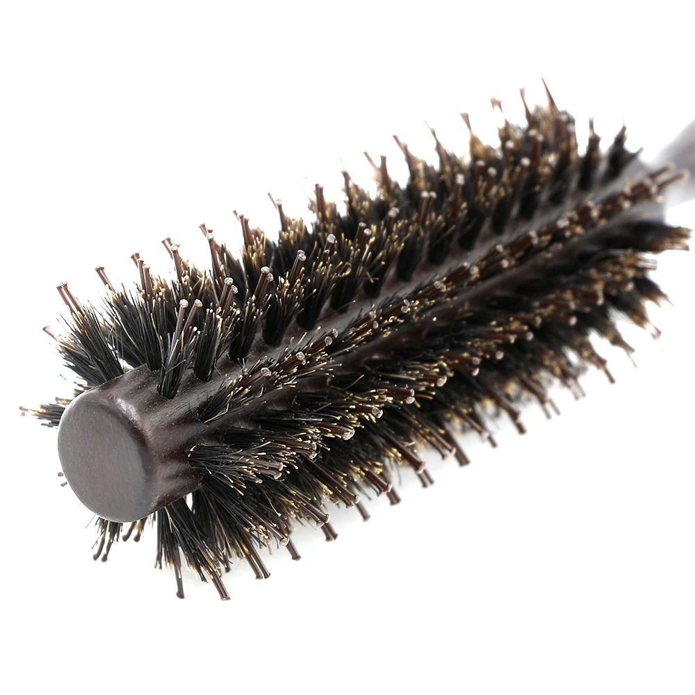 

1 Pcs Natural Boar Bristle Anti-static Round Wood Brush Comb Nylon Bristle Hair Care Brush Hairdressing Curly Straight Hair Comb