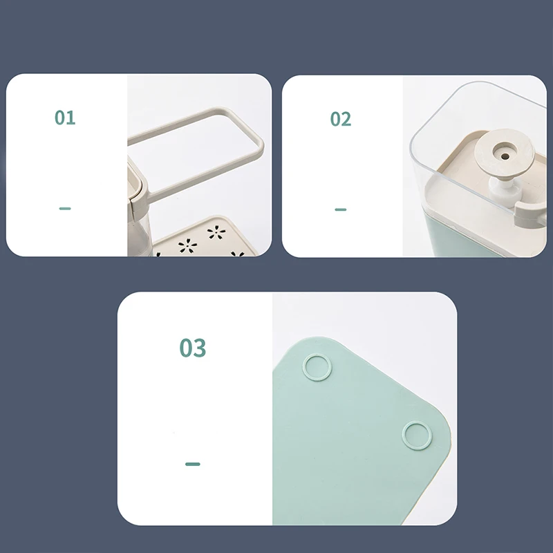 

Two In One Sponge Drain Soap Dispenser With Sponge Pump Dispenser Wipe Arrangement Rack Dish Towel Hanger Kitchen Storage Holder