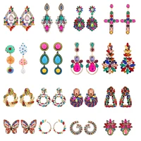 ztech mix crystal geometricbowknot earrings for women big long trendy jewelry brincos korean fashion accessories pendientes