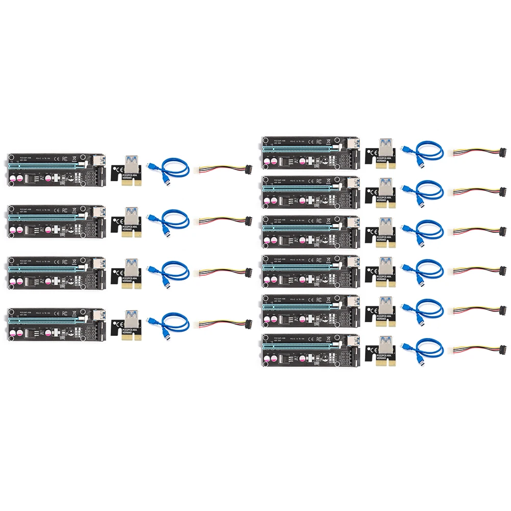 

PCI Express PCI-E 1X до 16X удлинитель 60 см USB 3,0 SATA 15-контактный до 6-контактный кабель питания адаптер карта для майнинга биткоинов BTC
