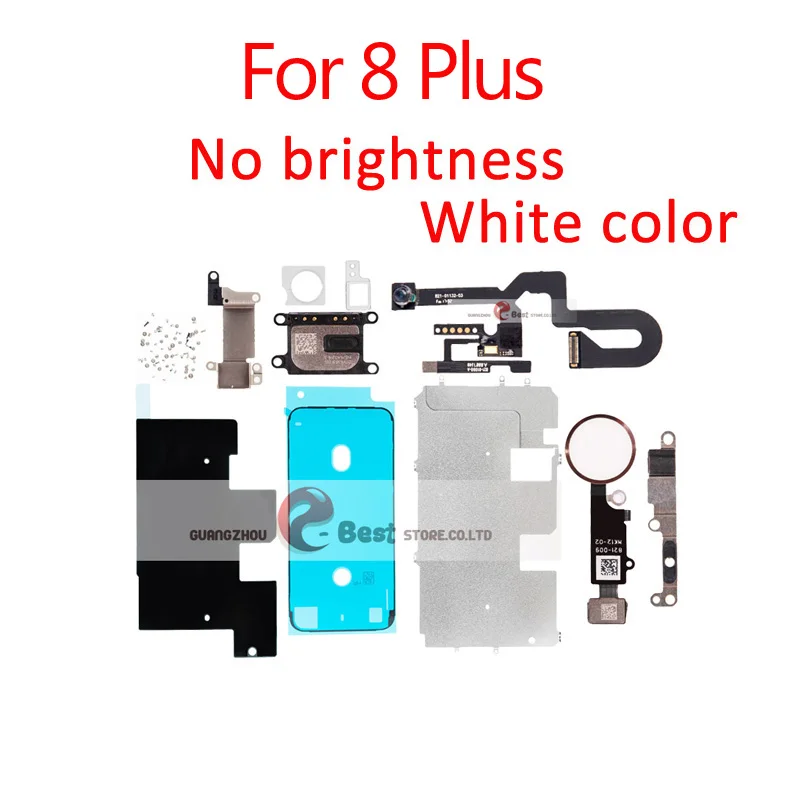 8plus White No brig ЖК-дисплей экран для iPhone 8G 8 PLUS металлические маленькие детали Защитная крышка ушной динамик фронтальная камера кнопка Home Flex - Цвет: 8plus White No brig