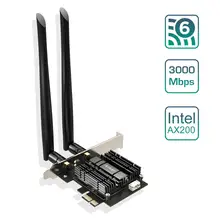 EDUP EP-9636GS 3000M Dual Band 802.11AX Wifi 6 AX200 PCI-e PCI Express Network Card Bluetooth 5.0 PCI Wifi Adapte With heat sink EDUP EP-9636GS 3000M Dual Band 802.11AX Wifi 6 AX200 PCI-e PCI Express Network Card Bluetooth 5.0 PCI Wifi Adapte With heat sink