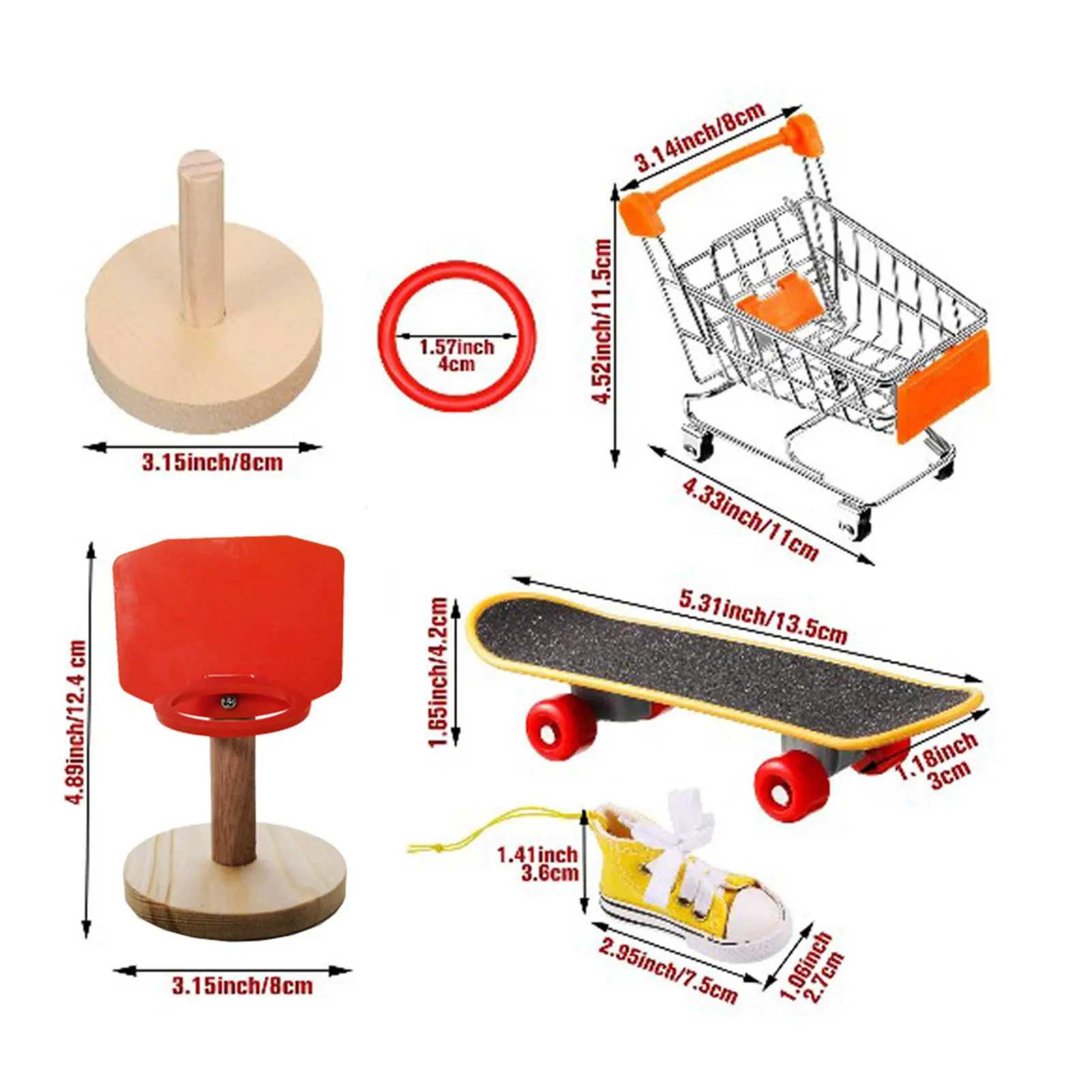 Набор игрушек попугай Интерактивная мини-Тележка для покупок скейтборд
