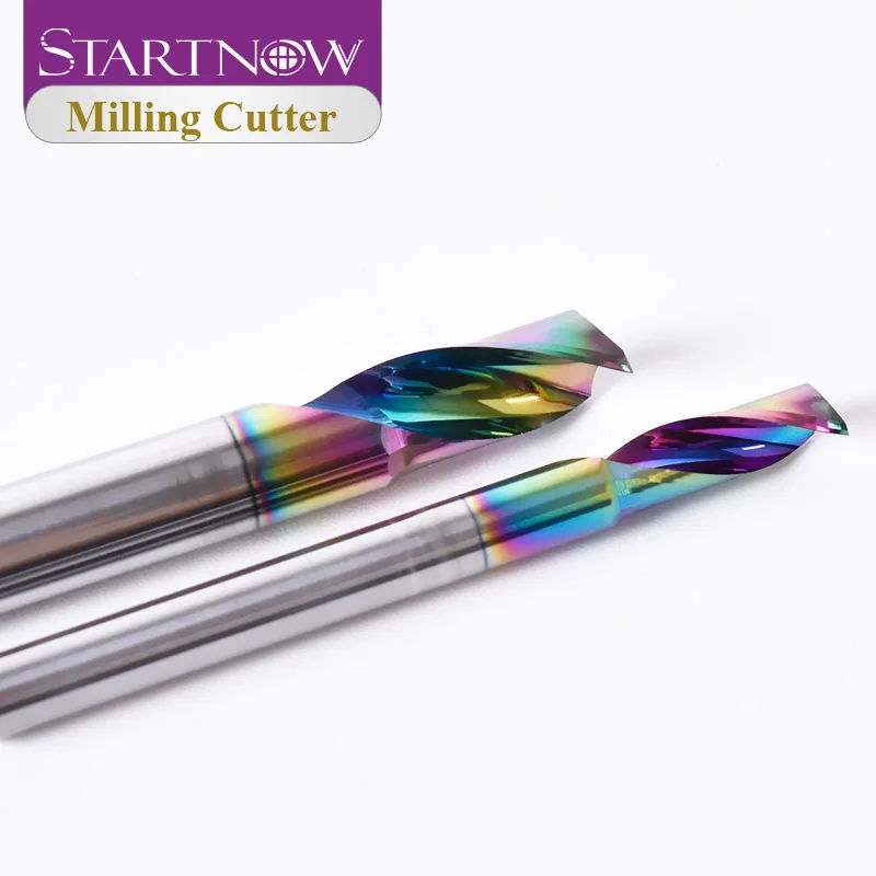 Startnow 5Pcs/Lot DLC Coating Milling Cutters For Aluminium One Flute Spiral Bits End Mill Engraving CNC Router Bit | Инструменты