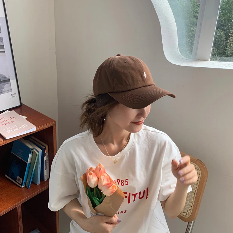 

Korean version simple small letter baseball cap female summer INS web celebrity street lovers leisure sunshade cap hats