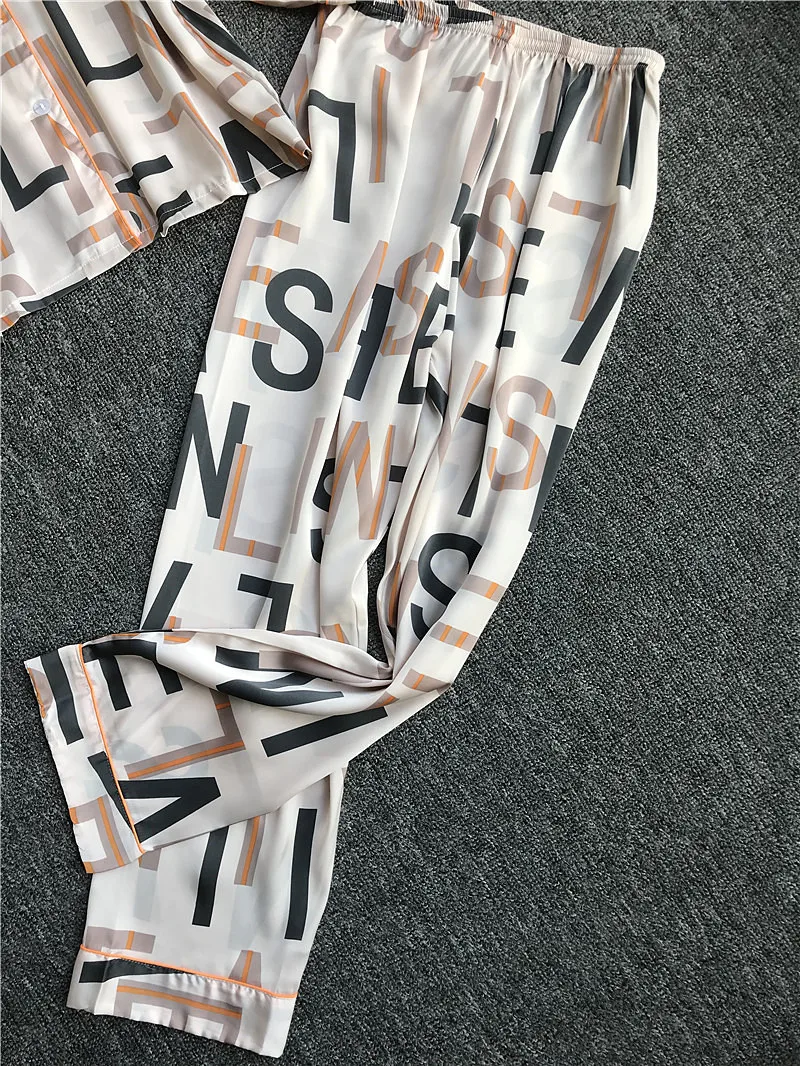 2019 зимние женские пижамные комплекты с буквенным принтом модное роскошное