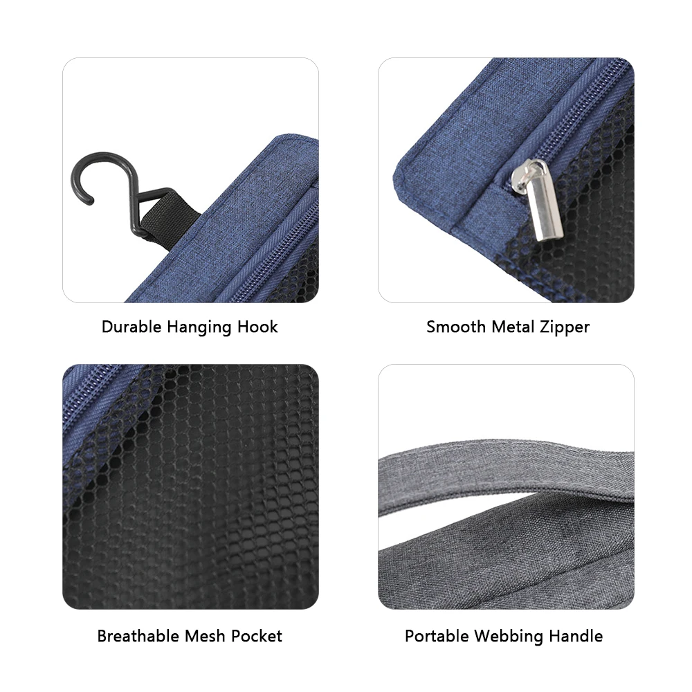

Oxford Cloth Storage Bag Hanging Toiletry Bag for Women and Men Travel Wash Bag Large Capacity Mesh Pocket Cosmetic Handbag
