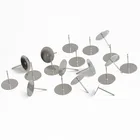 Пустая основа для сережек-гвоздиков из нержавеющей стали, 100 шт., подходит для 3, 4, 5, 6, 8 мм, кабошон, настройки, принадлежности для самостоятельного изготовления ювелирных украшений