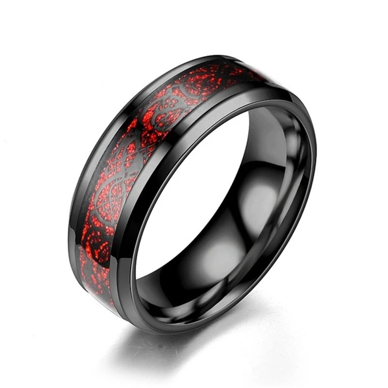 Fashion Luxury Red Engagement Wedding Ring Couple Ring Simple Retro Style Exquisite Jewelry Anniversary Gift Men and Women Ring images - 6