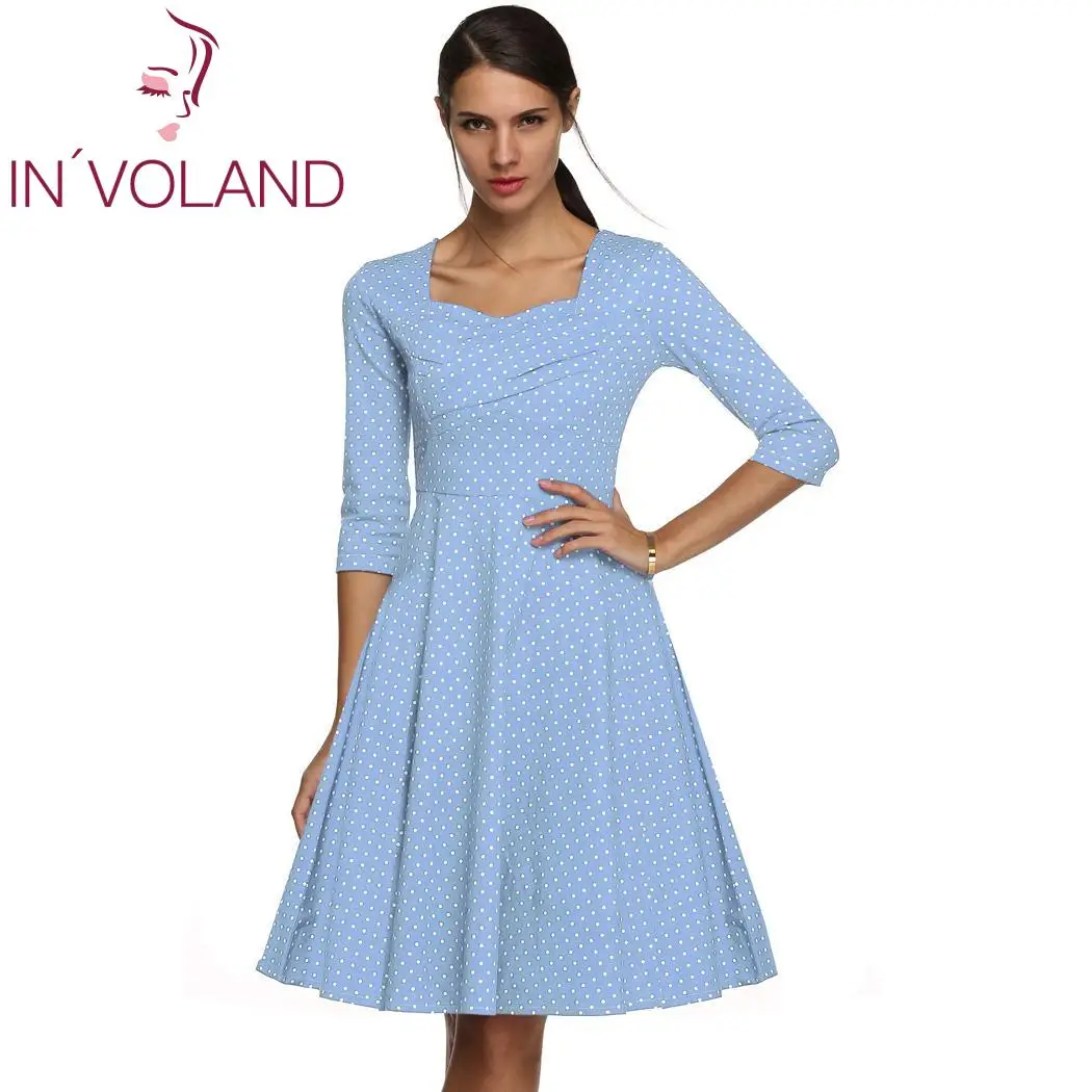 Женское винтажное элегантное платье Повседневные Вечерние платья в горошек с