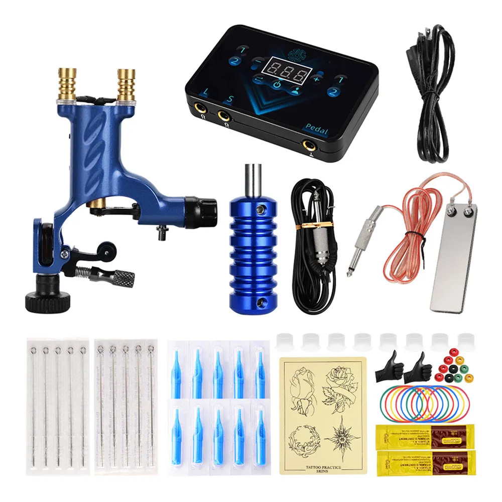 Profesional Tattoo Machine Kits Maquina De Tatuar Rotativa Kit De Tatuaje Completo Principiante Full Set Maquina Tatuar Kits