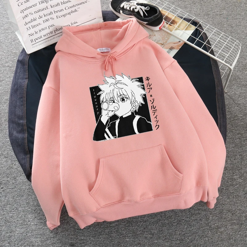 

New Harajuku Kawaii Anime Hoodie Hunter X Hunter Hoodies Sweatshirt Killua Zoldyck Anime Manga Black Hoodies Bluzy Tops Clothes