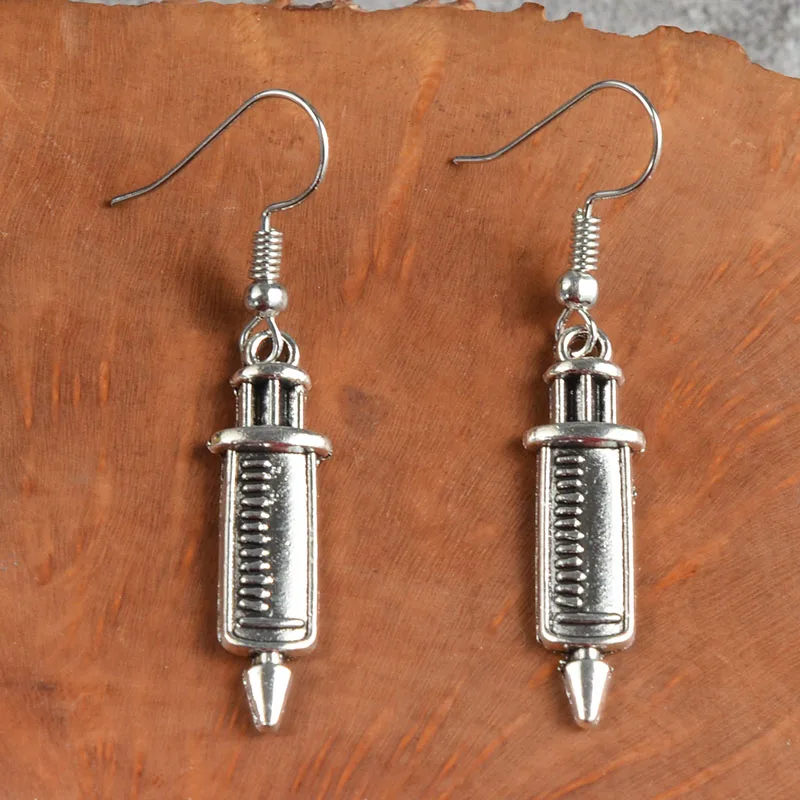 

YGLCJ New Syringe and Stethoscope Earrings, Asymmetrical Earrings, Fashion women Hoop Earrings, Nurse Friends Favorite Gift