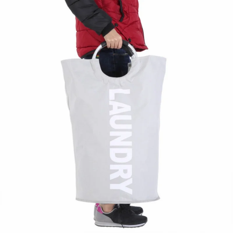 Складная корзина для белья Прачечная сумка Сплав Ручка складной ведро