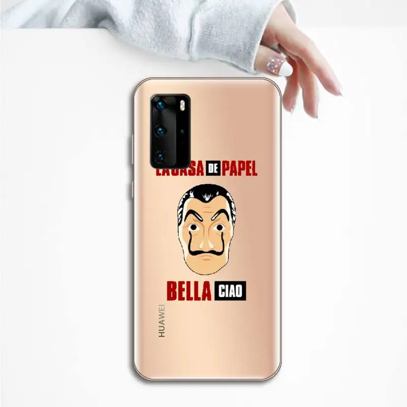 

Spain TV Money Heist House Paper Phone Case Transparent for Huawei P20 P30 P40 lite pro P smart 2019 honor 8x 10i