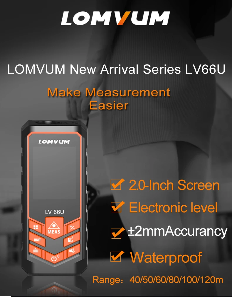 LOMVUM LV 66U ручной лазерный дальномер цифровой лазерный дальномер Электрический нивелир лента Misuratore лазерный дальномер