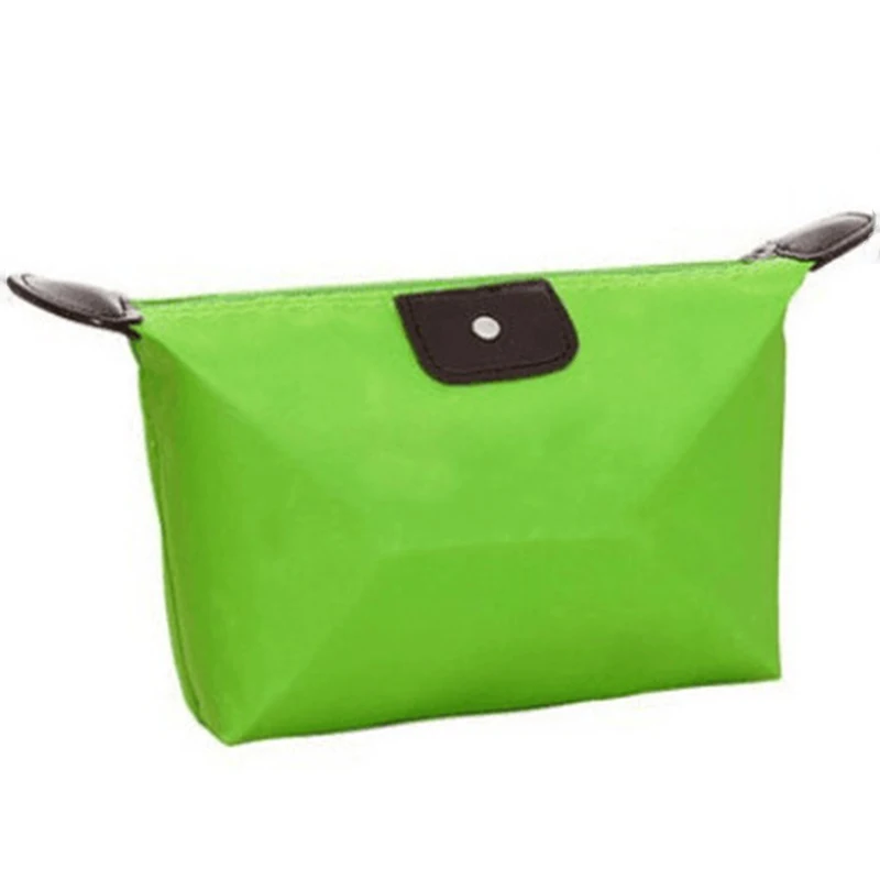 green Корейский стиль, милая косметичка для пельменей, конфетный цвет, Складная Водонепроницаемая сумка для хранения - Цвет: green