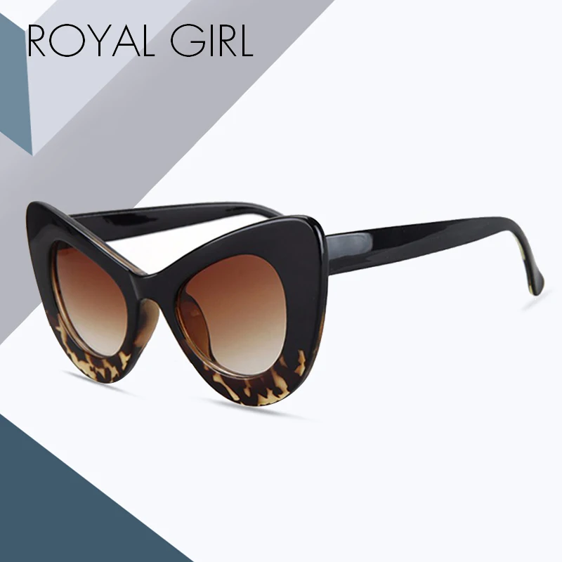 Женские солнцезащитные очки кошачий глаз ROYAL GIRL черные и красные в овальной