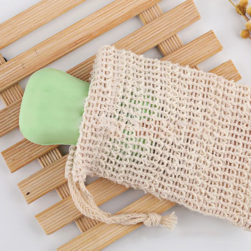 

5Pcs Natural Sisal Soap Bag Exfoliating Soap Saver Pouch Holder Bathing Supplies New Hot Selling Body Brush Scrub Gloves