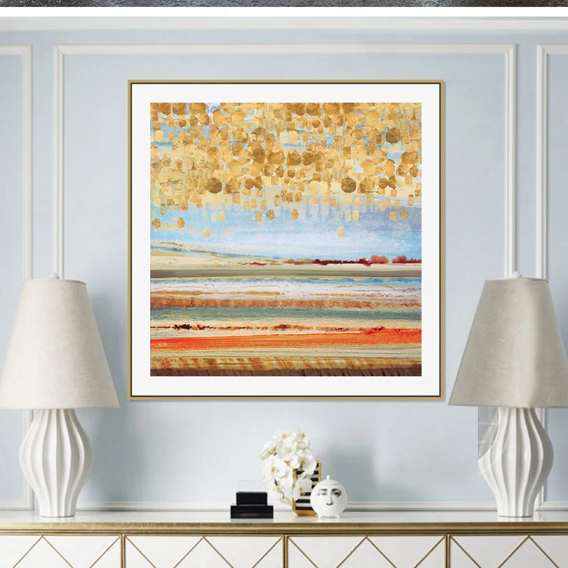 Абстрактные золотые плакаты картина маслом печатные на холсте настенные картины