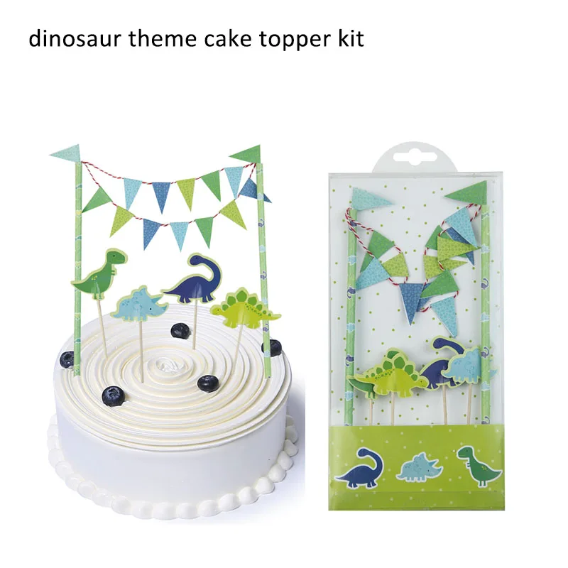 cake topper kit Красочные динозавры Конфетти Для вечеринки динозавр стол Конфетти блестки Дети День рождения наборы; детский душ Свадебные украшения - Цвет: cake topper kit