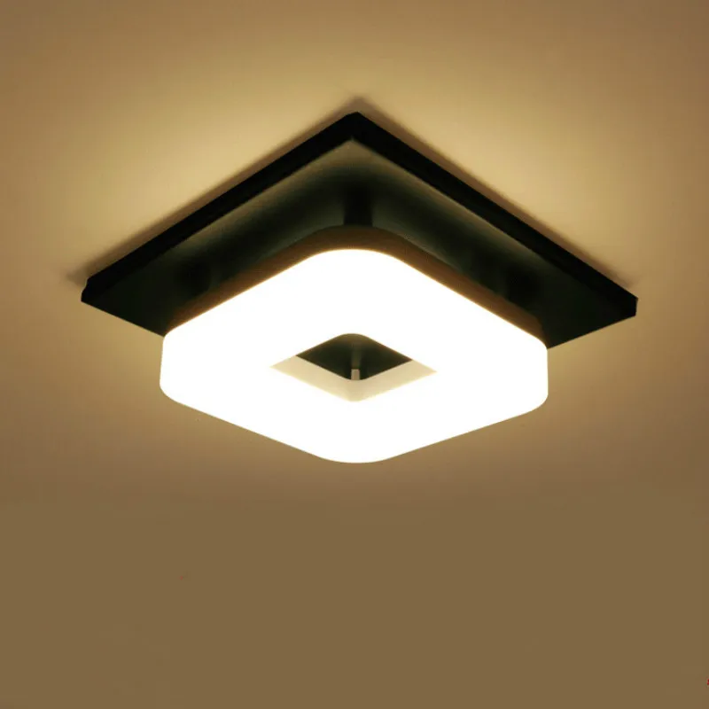 Современный минимализм черный квадратный железный потолочный светильник для