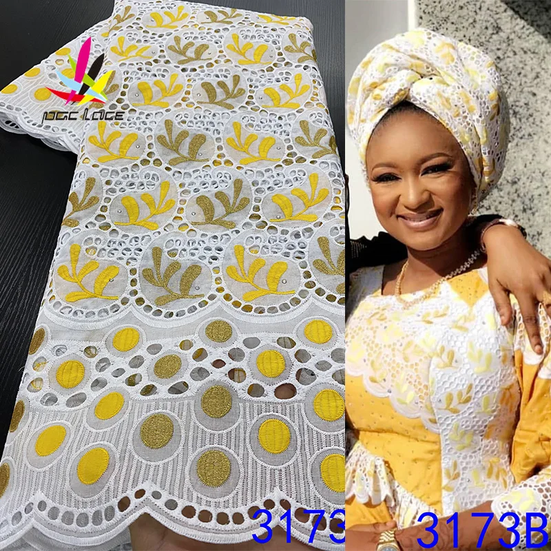 Новый стиль хлопок Сухой кружево Африканский нигерийский ткань последние