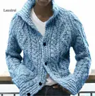 Мужской свитер, однобортный Кардиган с длинным рукавом, повседневный свободный свитер с лацканами, Осень-зима