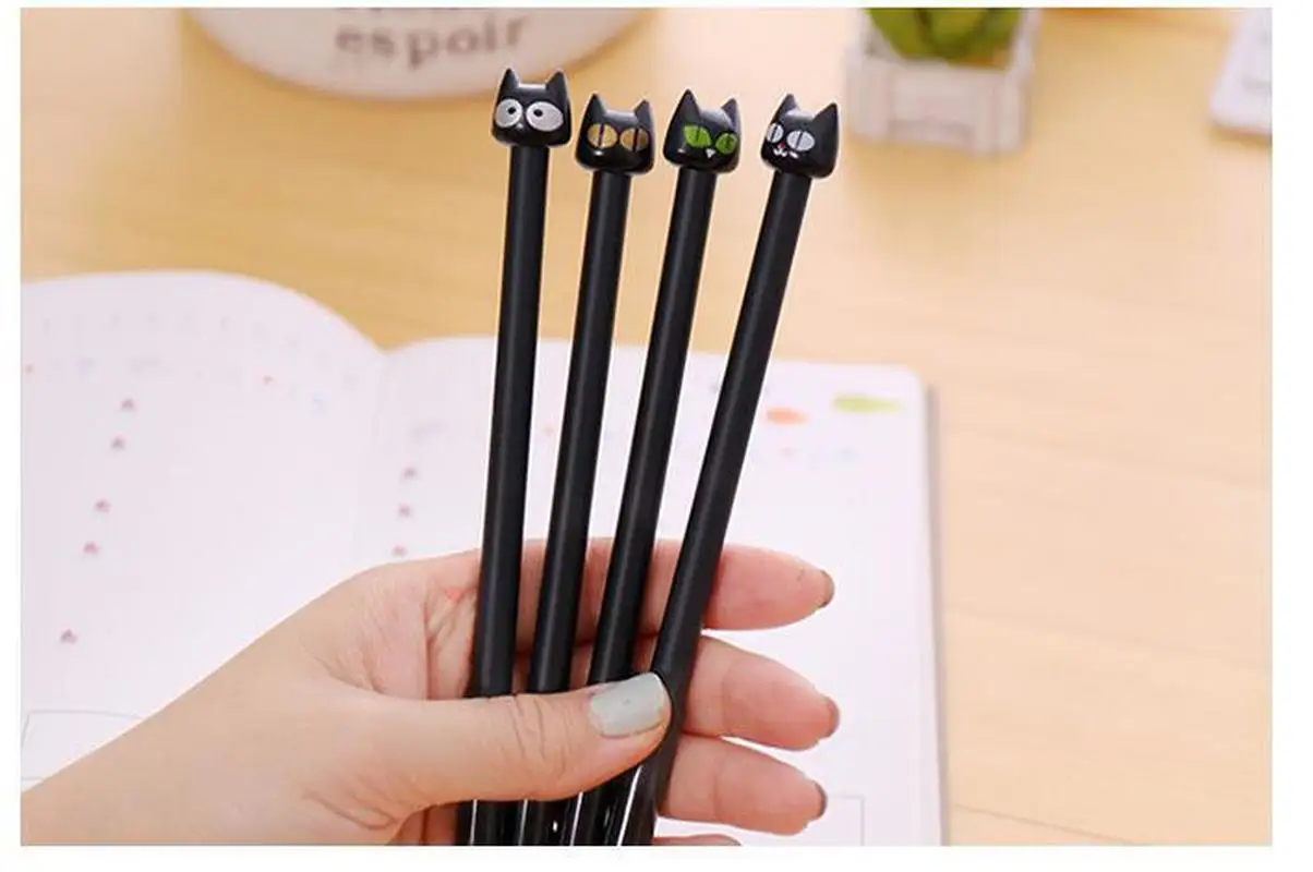 Черная голова кошка ручки для офиса школы письменные принадлежности Канцтовары |