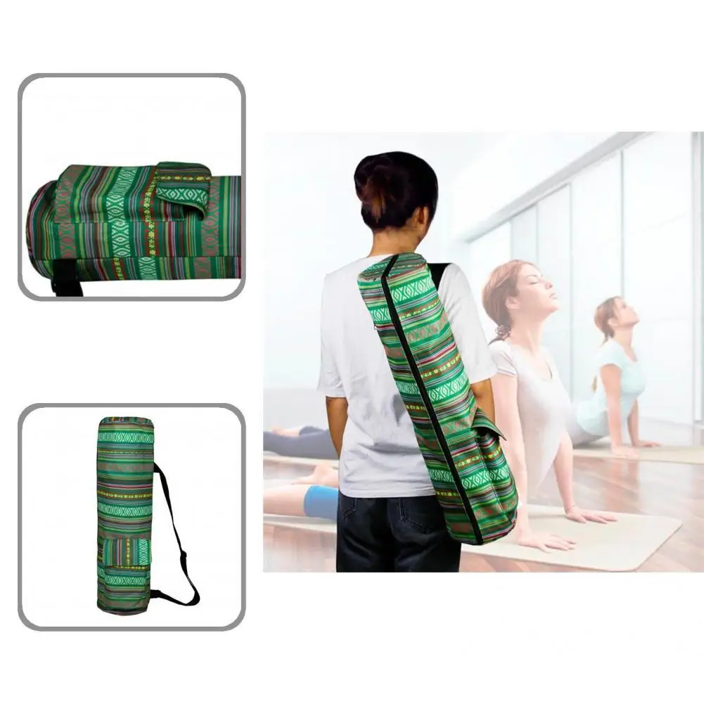 

Cylinder Shape Premium Green Oxford Cloth Yoga Mat Tote Fitness Supplies Yoga Mat Pouch Convenient for Exercise