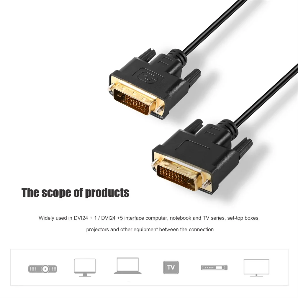 Черный 2/3 метра Прочный портативный с высоким разрешением позолоченный Тонкий DVI