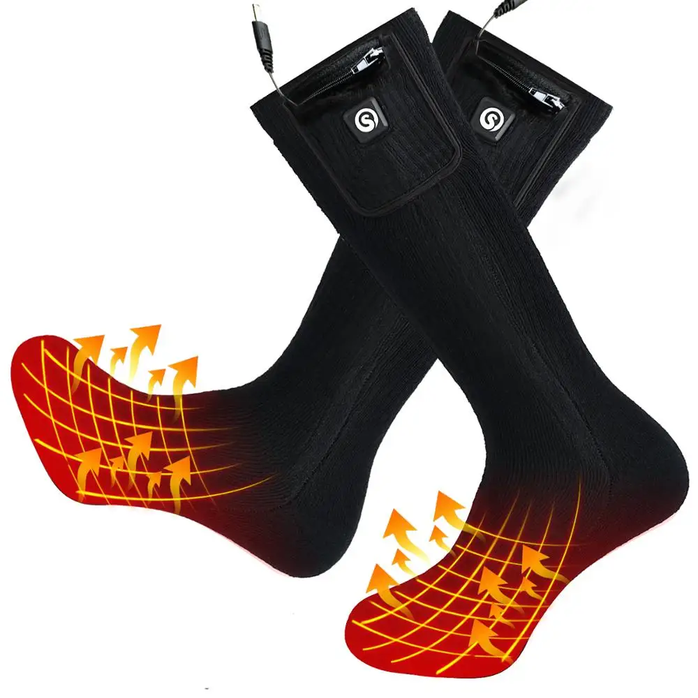 Savior Heat Winter Warm Electric Heated Socks 7.4V 2200mAh Battery Powered Thermal Socks For Sports Camping Riding Hiking