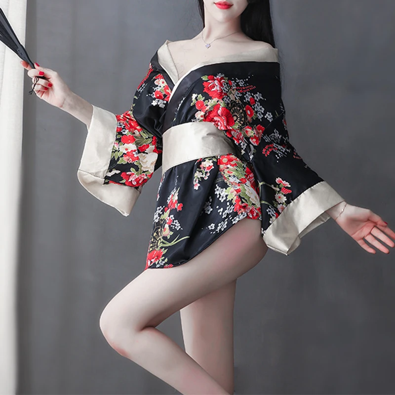 

Women Japanese Sexy Kimono costume Traditional Erotic Pajamas Robe Cosplay Lingerie Uniform Sexi Nightwear for Ladies