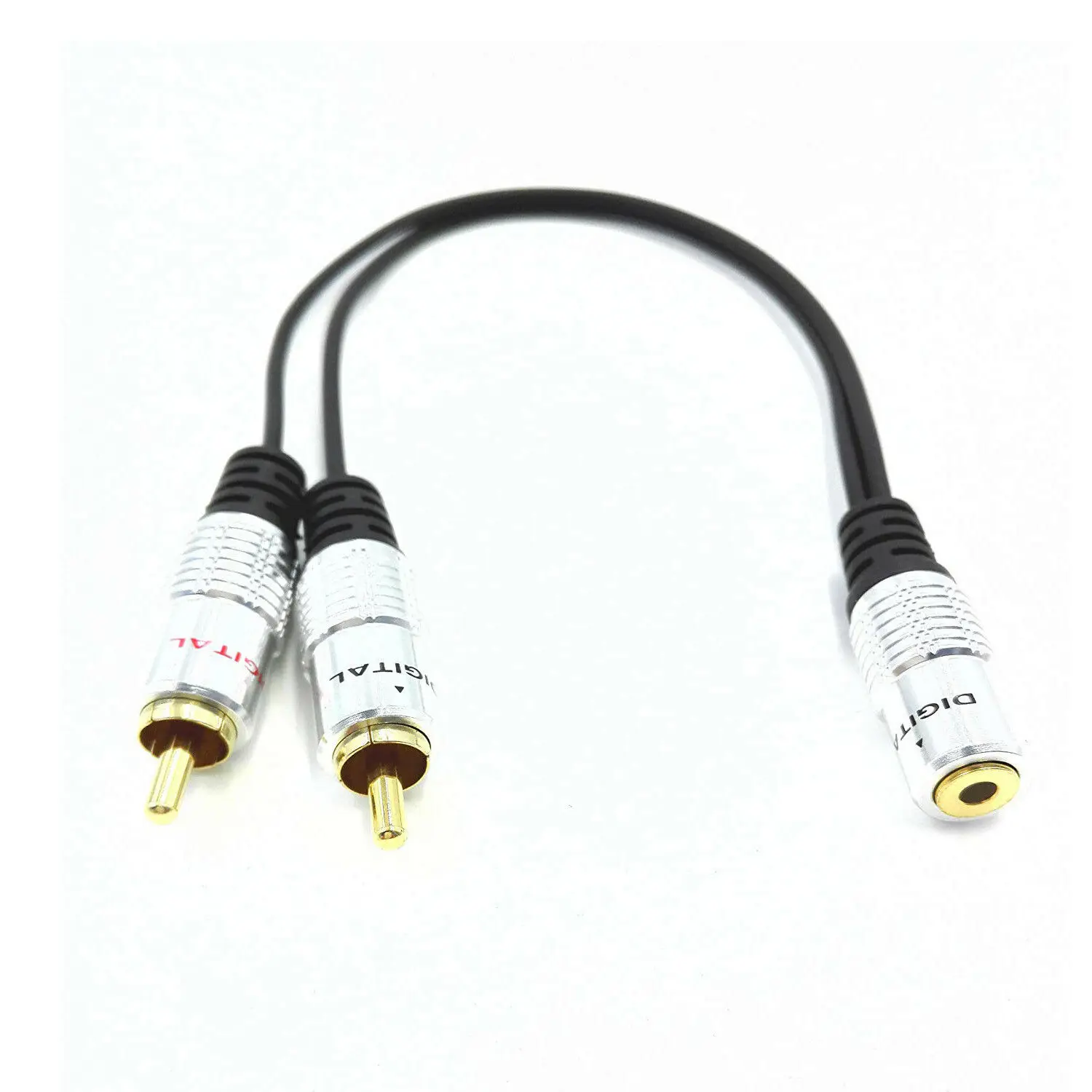 

3.5mm 1/8" Stereo Female to 2 Male RCA Plug Adapter AUX Audio Y Cable Splitter