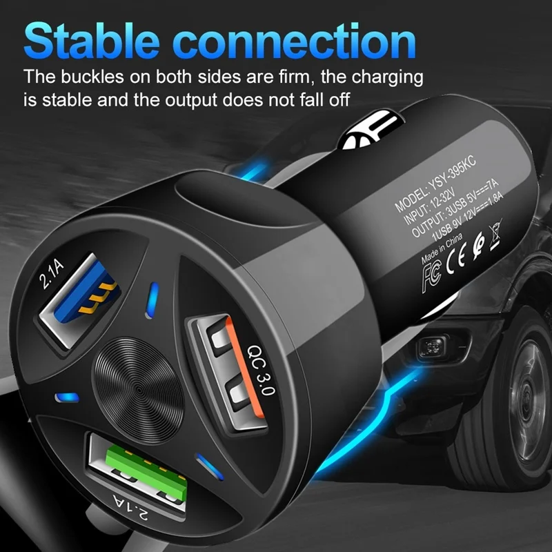 Tongdaytech QC 4,0 3,0 Usb Автомобильное зарядное устройство Быстрая зарядка зарядное устройство для мобильного телефона 3 порта USB быстрое автомобильное зарядное устройство для iPhone samsung планшета