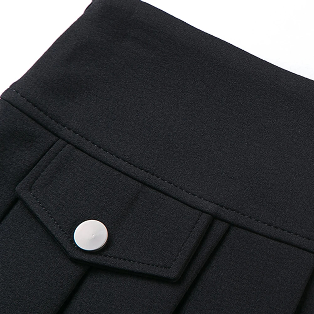 

Vintage 2020 Autumn New Women's High Waist A-line Skirt Fashion Black Is Thin Korean Version Sexy Mini Short Skirts Red Red Wine