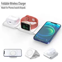 3 in 1 Wireless Charging Pad, Foldable Wireless Charger for Apple Watch/ Airpods /iPhone 13,12,12Mini,12ProMax 11,SamSung Galaxy