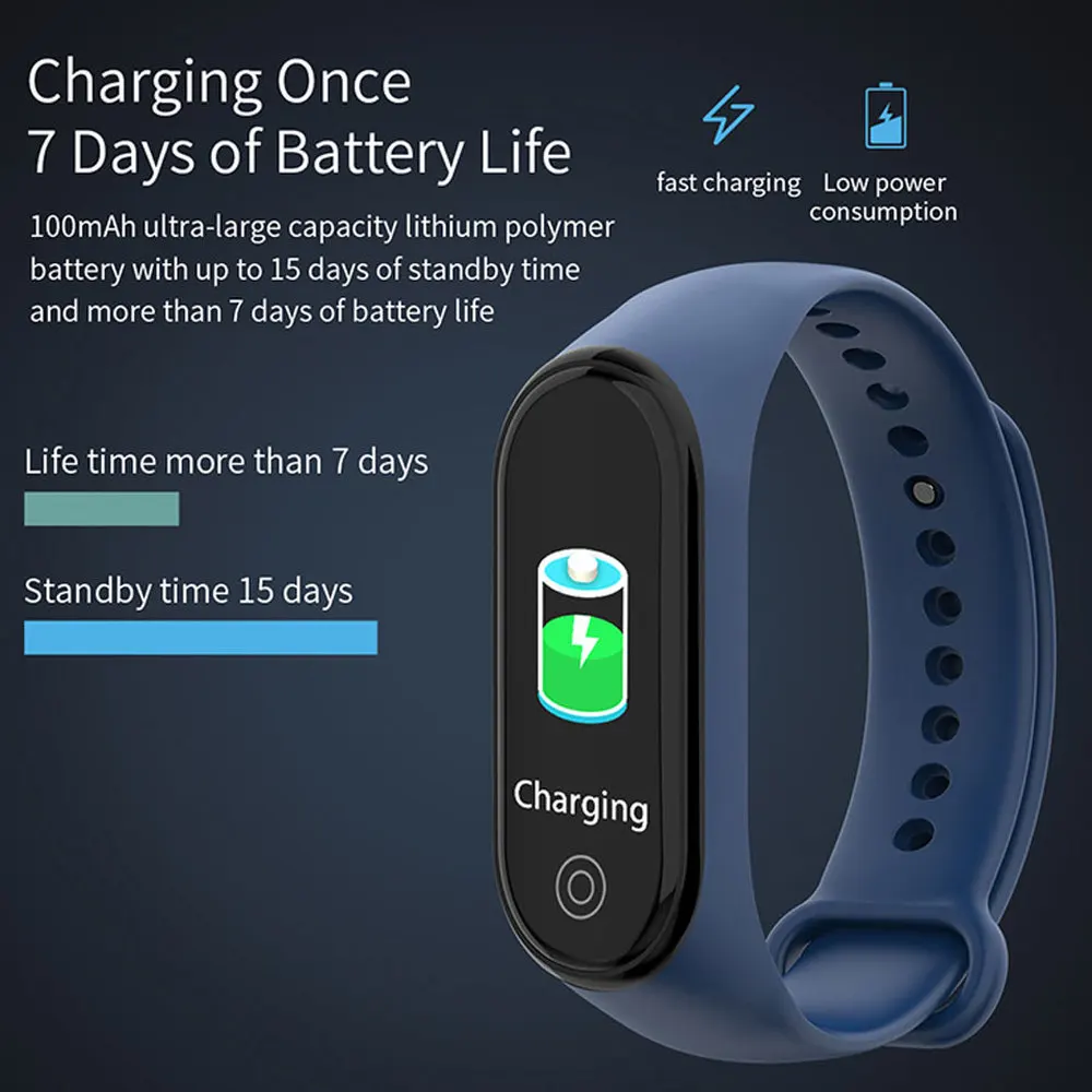 M4 Смарт часы Водонепроницаемый артериального Давление монитор сердечного ритма