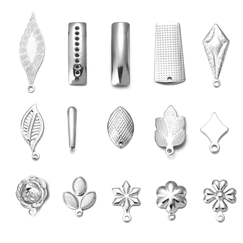 10 шт./лот серьги-гвоздики из нержавеющей стали с геометрическим листом снежинкой