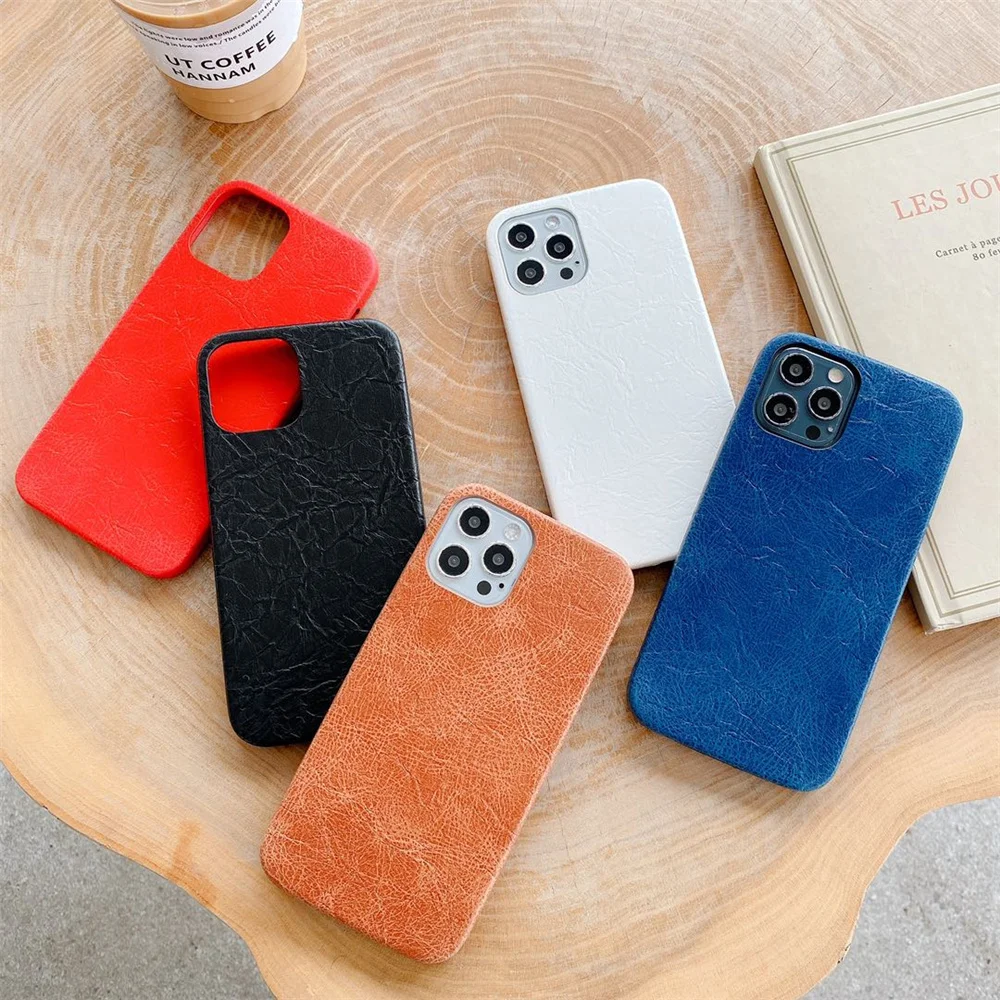 

Candy Leather Phone Case For iPhone 11 Pro Max 12 Pro Max MINI 8 7 Plus Xr XsMax X Xs 5 Color Anti Falling Shell