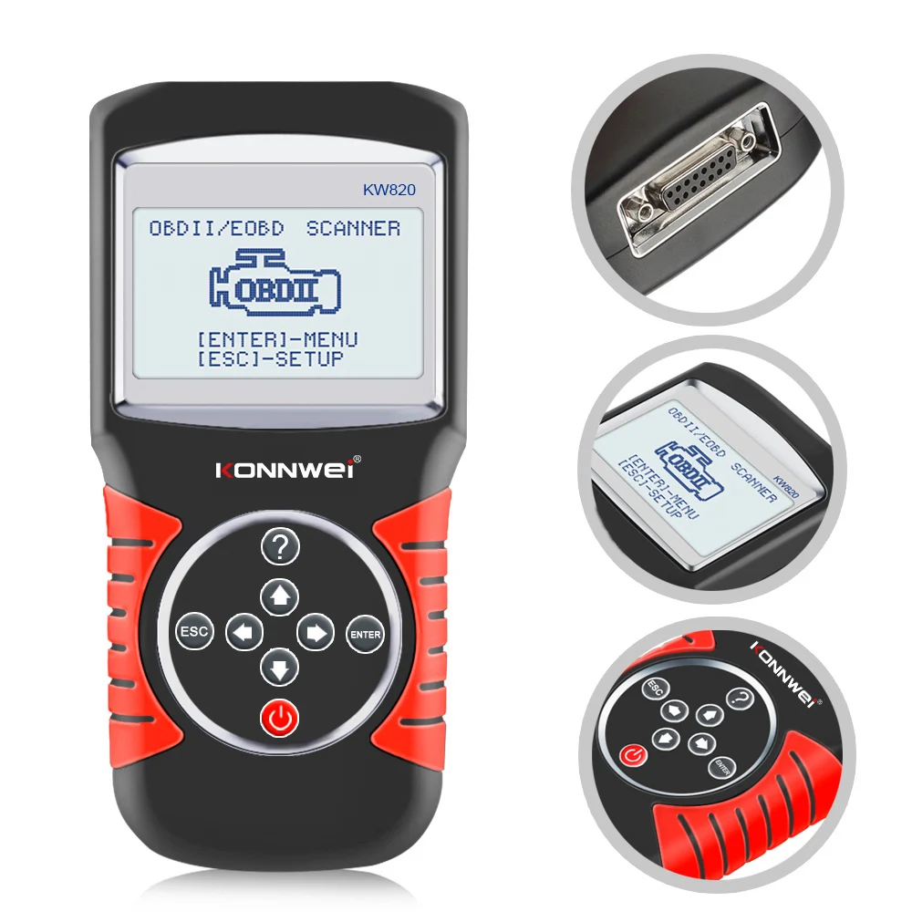 

Новый Лучший OBD2 автомобильный диагностический сканер Konnwei KW820, поддержка печати данных, диагностический инструмент для автомобиля, сканер, ...