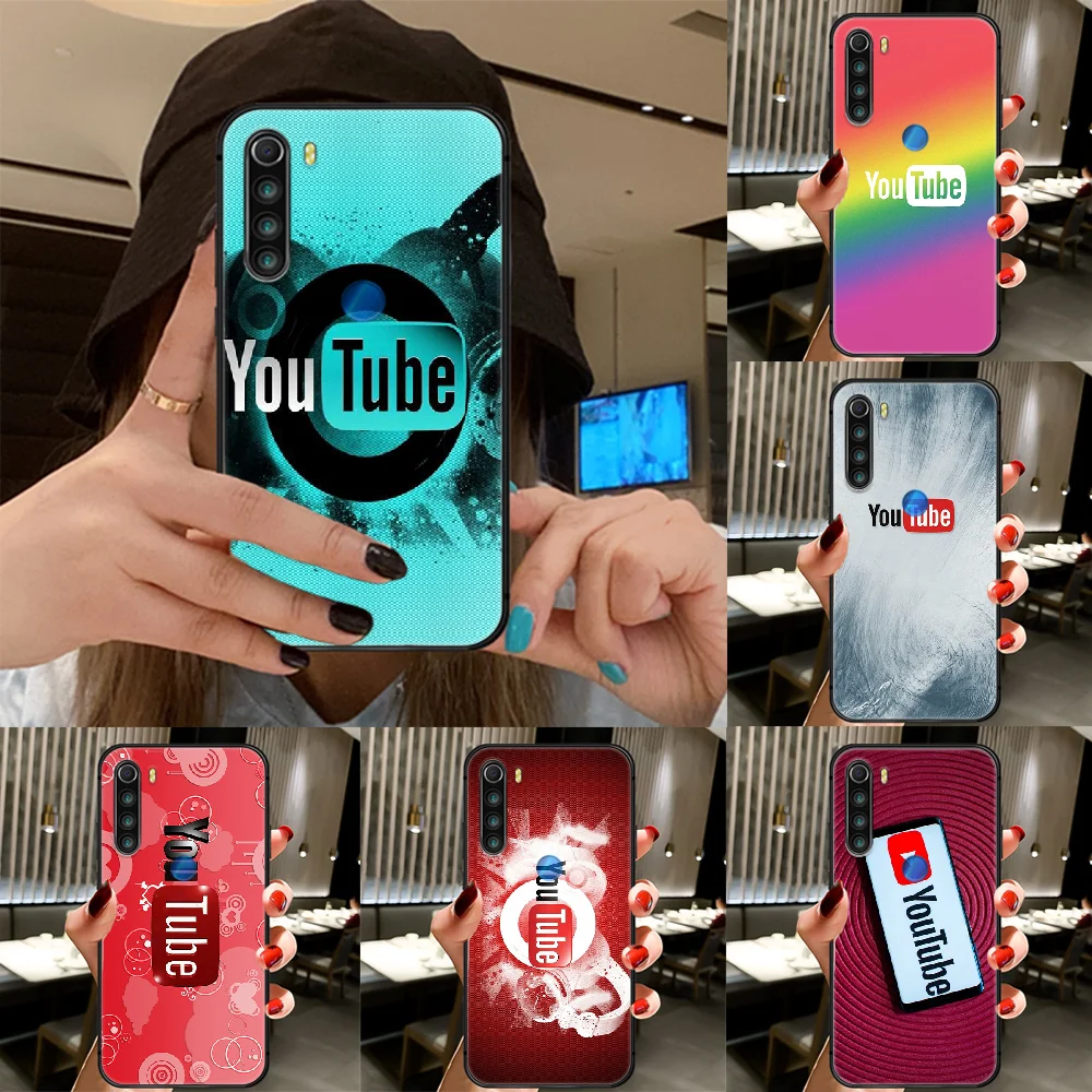 

Youtube Colorful logo Phone Case Cover Hull For XIAOMI Redmi 7a 8a S2 K20 NOTE 5 5a 6 7 8 8t 9 9s Pro Max black Bumper 3D Cell