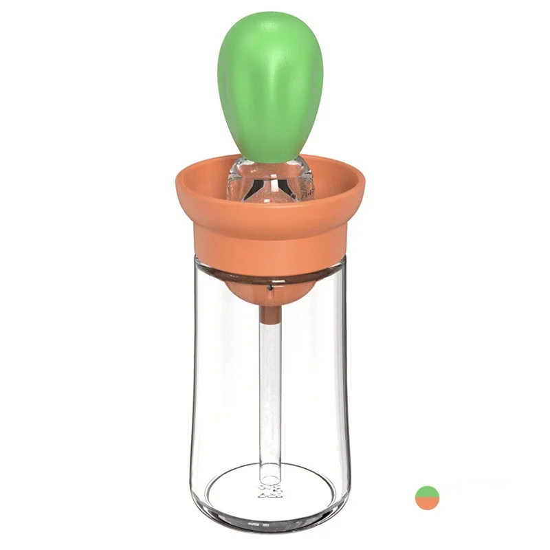 Cabezal de cepillo creativo para cocina, botella de aceite resistente a altas temperaturas, tipo prensa, botella dosificadora de aceite, cepillo para barbacoa al aire libre-4