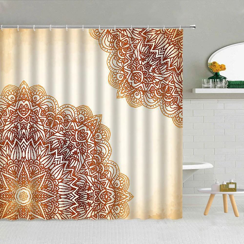 

Винтажная занавеска для душа с рисунком мандалы, Набор тканевых занавесок для ванной комнаты, декоративные принадлежности, высококачестве...