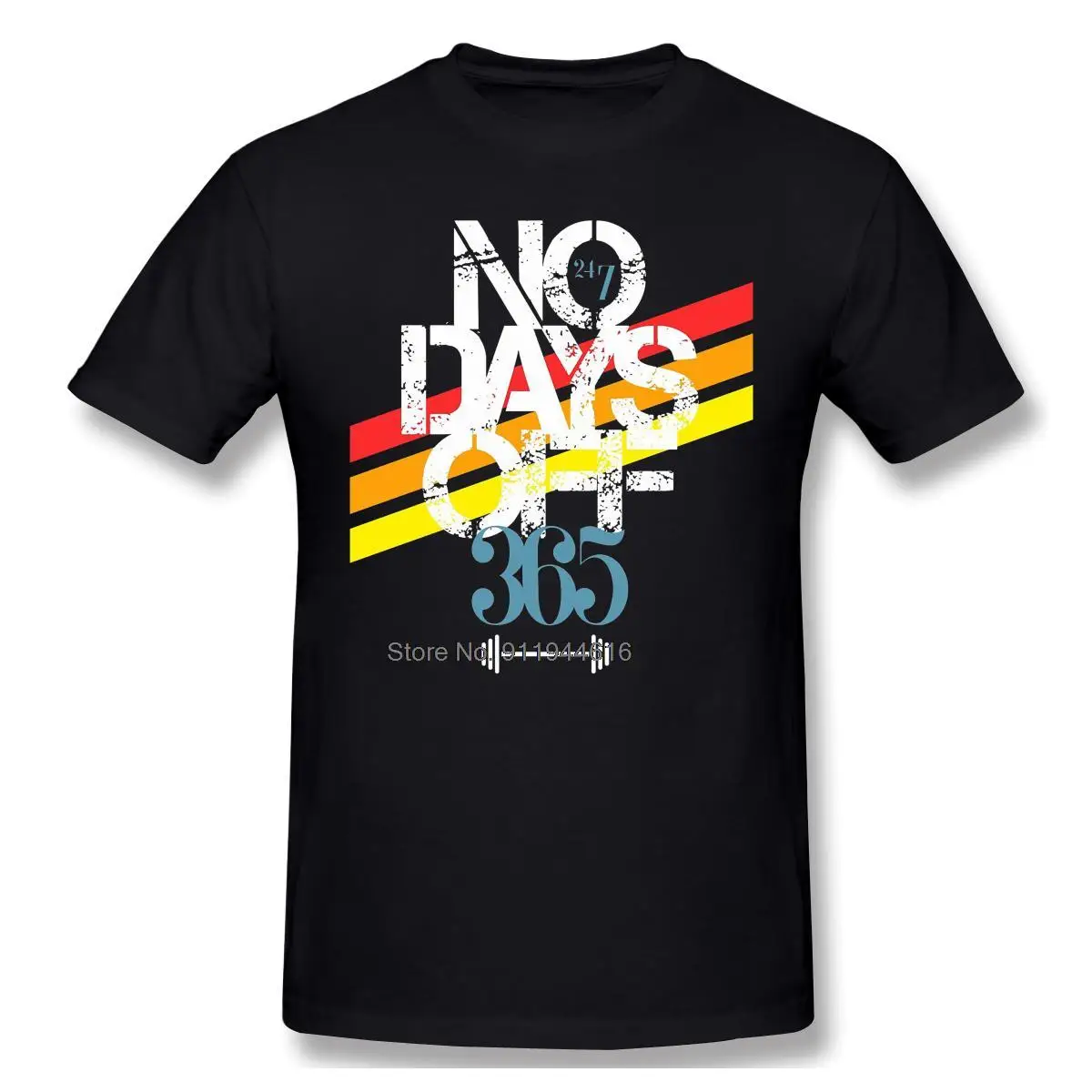 

No Days Off 365 Fitness Essential Print Cotton T-Shirt Bodybuilding Pumping GYM Muscle Training Crossfit For Men Fashion