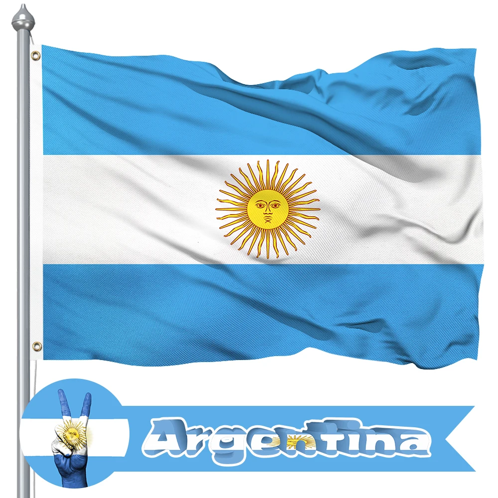 Флаг Аргентины 400D Полиэстер Премиум качества серебристые флаги с ярким цветом и