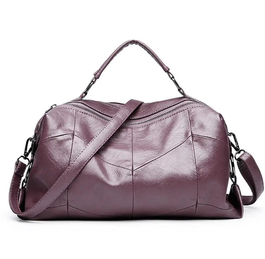 Сумка женская из мягкой ПУ кожи саквояж кросс боди большой вместимости