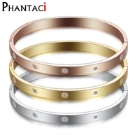 no fade 316l stainless steel braceletsbangles crystal women cuff bracelet top quality titanium mater ladies girls simple bangle