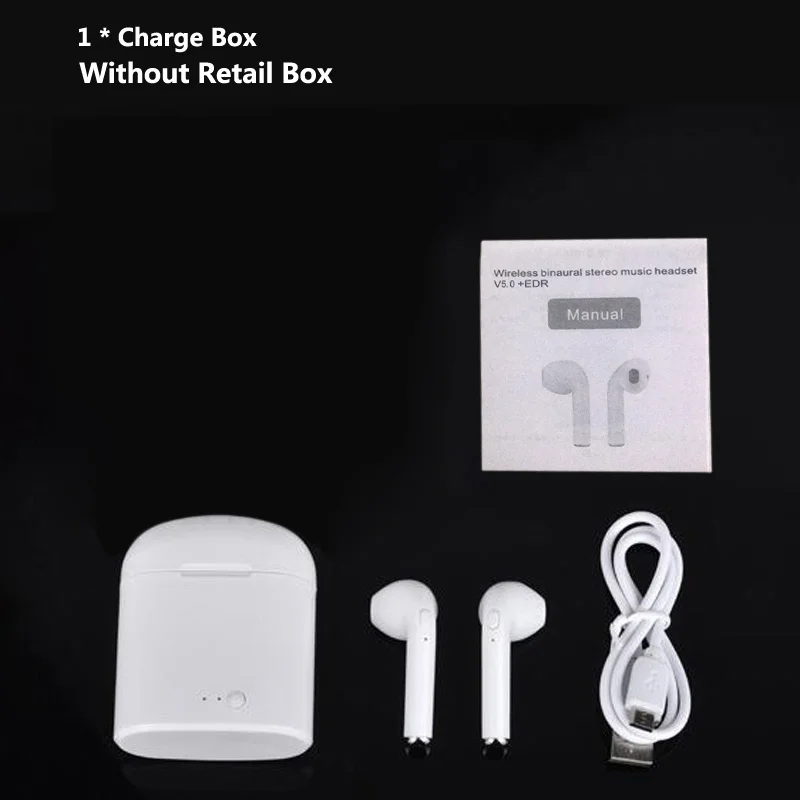 Charge Box 2 White TWS i7S беспроводные наушники-вкладыши Bluetooth V5.0 гарнитура музыкальные наушники-вкладыши с зарядкой для iPhone Xiaomi всех смартфонов - Цвет: Charge Box 2 White